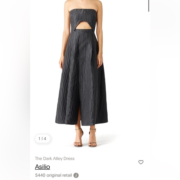 Asilio Dresses & Skirts - Asilio Charcoal Strapless Cut-Out Dress